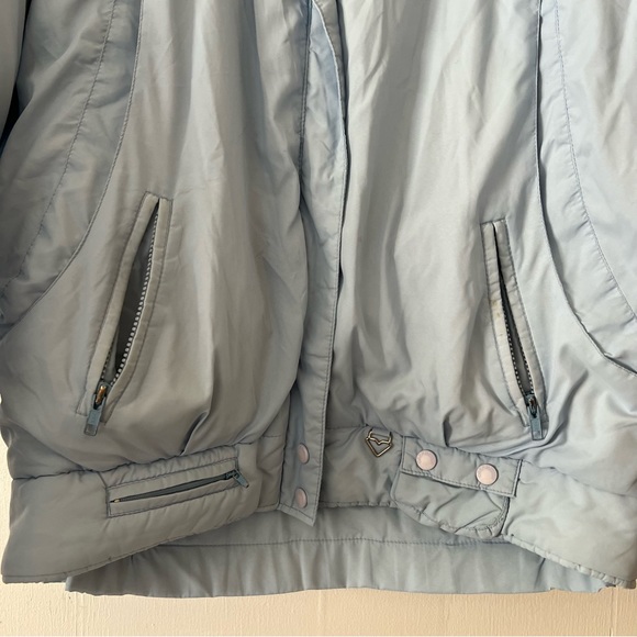 Vintage 1970s Obermeyer Women’s Dominique Powder Blue Goose Down Ski Jacket - Picture 9 of 11